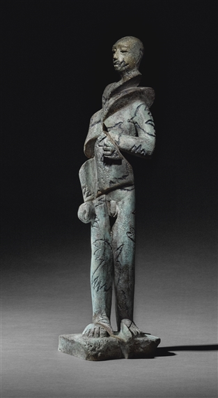 Artwork by Glynn Williams, PAPAGENO/BIRD CATCHER, Made of painted bronze