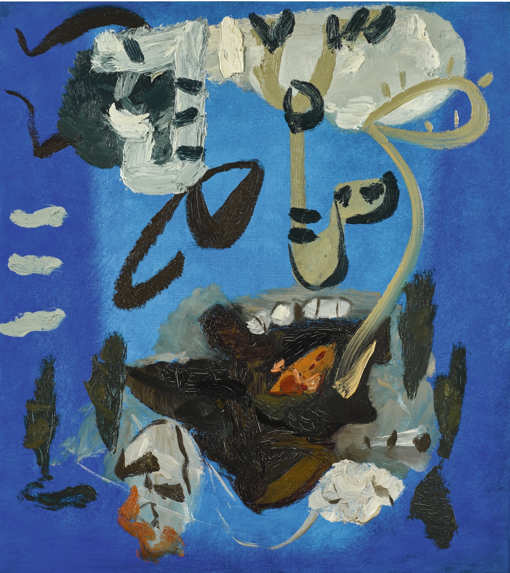 Artwork by Maurice Cockrill, GENERATION - BLUE SPACE, II, (MARIENBAD.), Made of oil on canvas