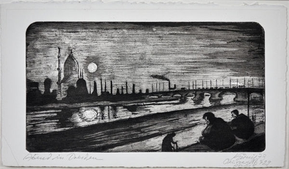Abend in Dresden by Hans Körnig, 1973