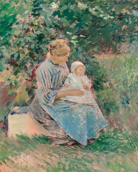 Normandy Mother and Child (Marie Trognon and Baby) by Theodore Robinson, 1892