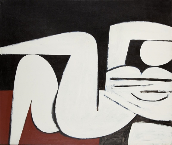 Reclining woman by Yiannis Moralis, 1977
