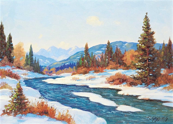 Sheep River by Roland Gissing, 1964