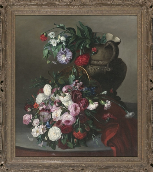 José María Bracho Murillo Flower Vase (1855) MutualArt