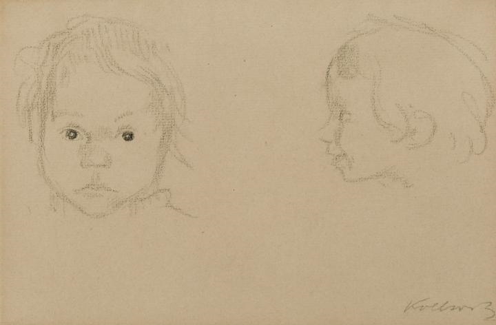 Two Heads of Children by Käthe Kollwitz, 1912