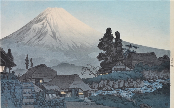 Mt Fuji in Evening from Kubo Village by Takahashi Shōtei