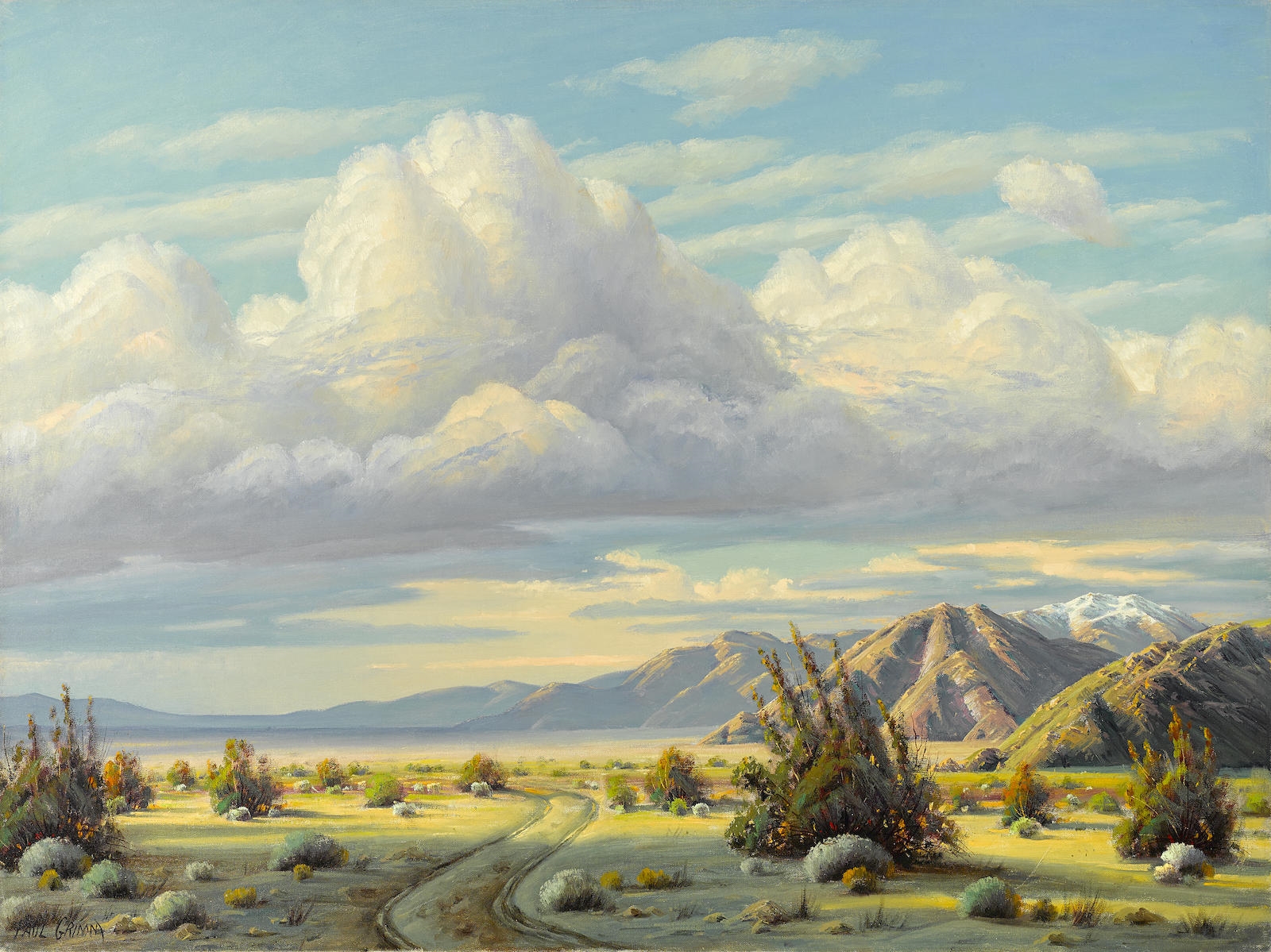 Artwork by Paul Grimm, Cumulus Over Desert, Made of Oil on canvas
