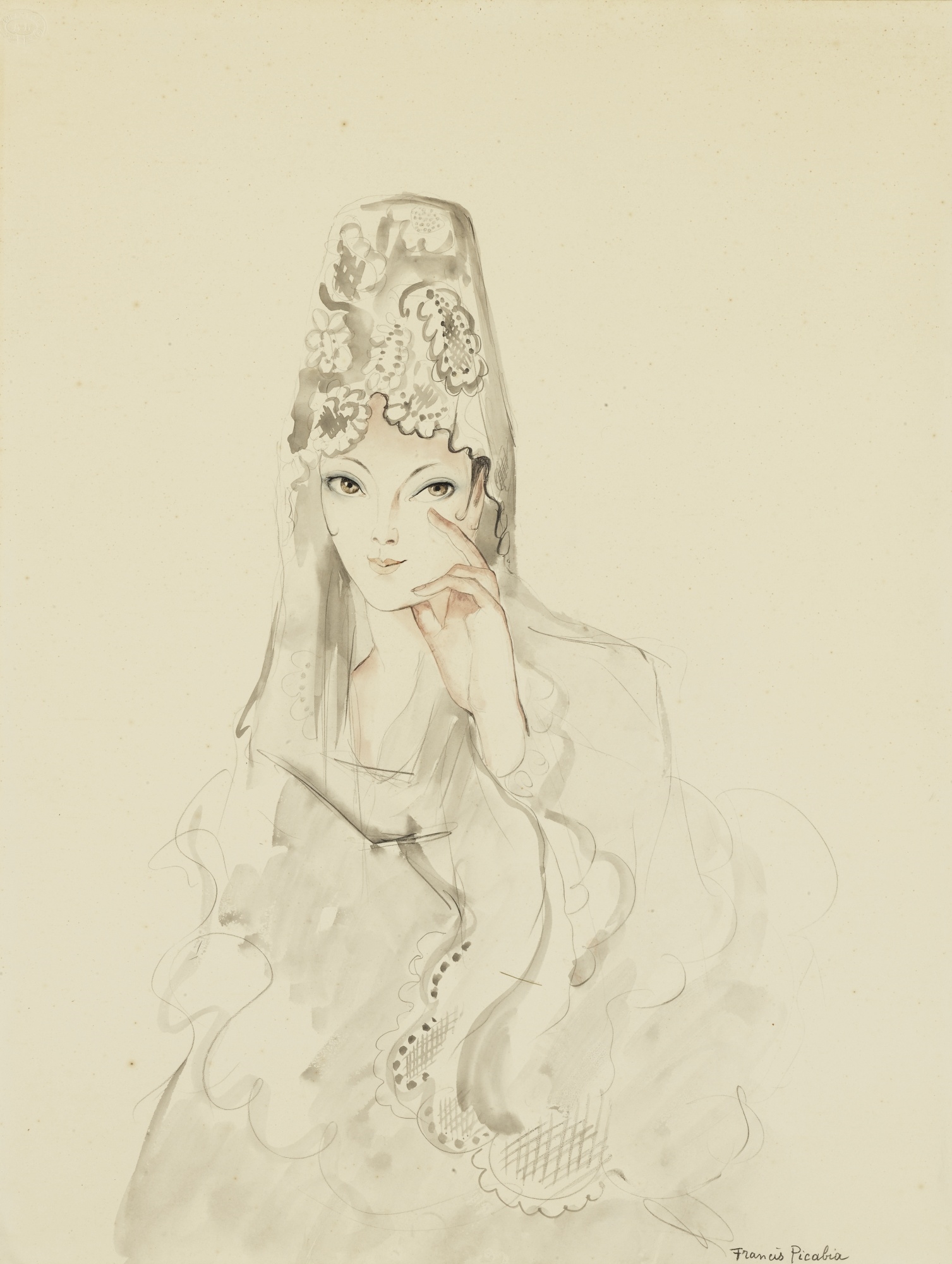 Artwork by Francis Picabia, L'ESPAGNOLE, Made of Watercolor, pen and ink, ink wash and pencil on paper