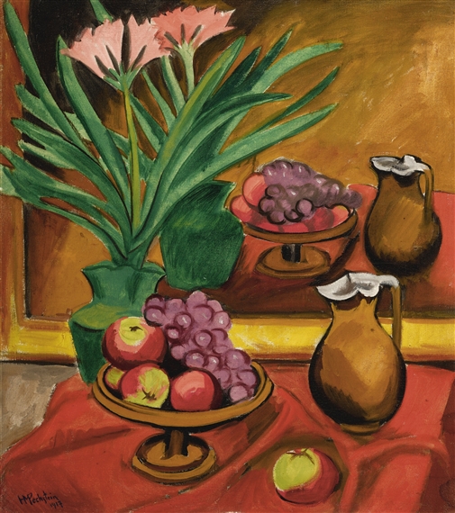 STILLEBEN VOR EINEM SPIEGEL (STILL LIFE IN FRONT OF A MIRROR) by Max Pechstein, 1917