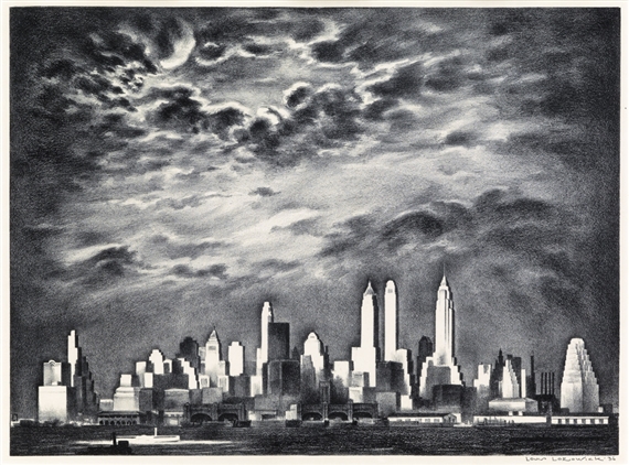Storm Over Manhattan by Louis Lozowick, 1935-1936
