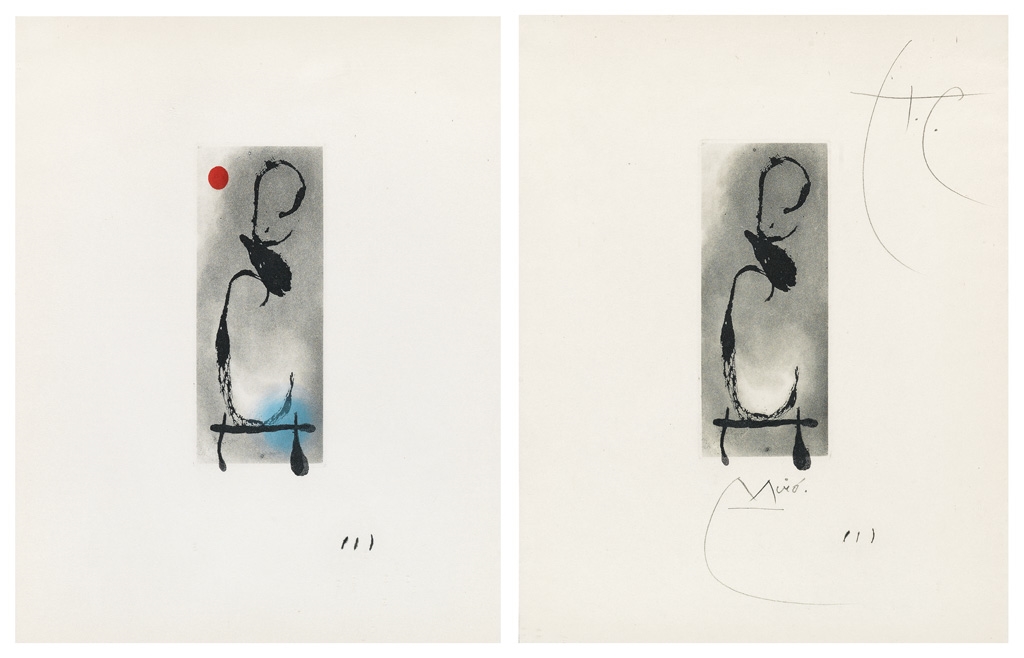 Joan Miró  Sans le soleil, malgré les autres astres, il ferait nuit,  Héraclite d'Éphèse (Without the Sun, Despite the Other Stars, it Would be  Night, by Heraclitus of Ephesus): one plate (