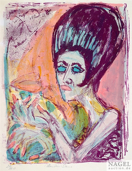 Mondäne Dame by Otto Dix, 1965