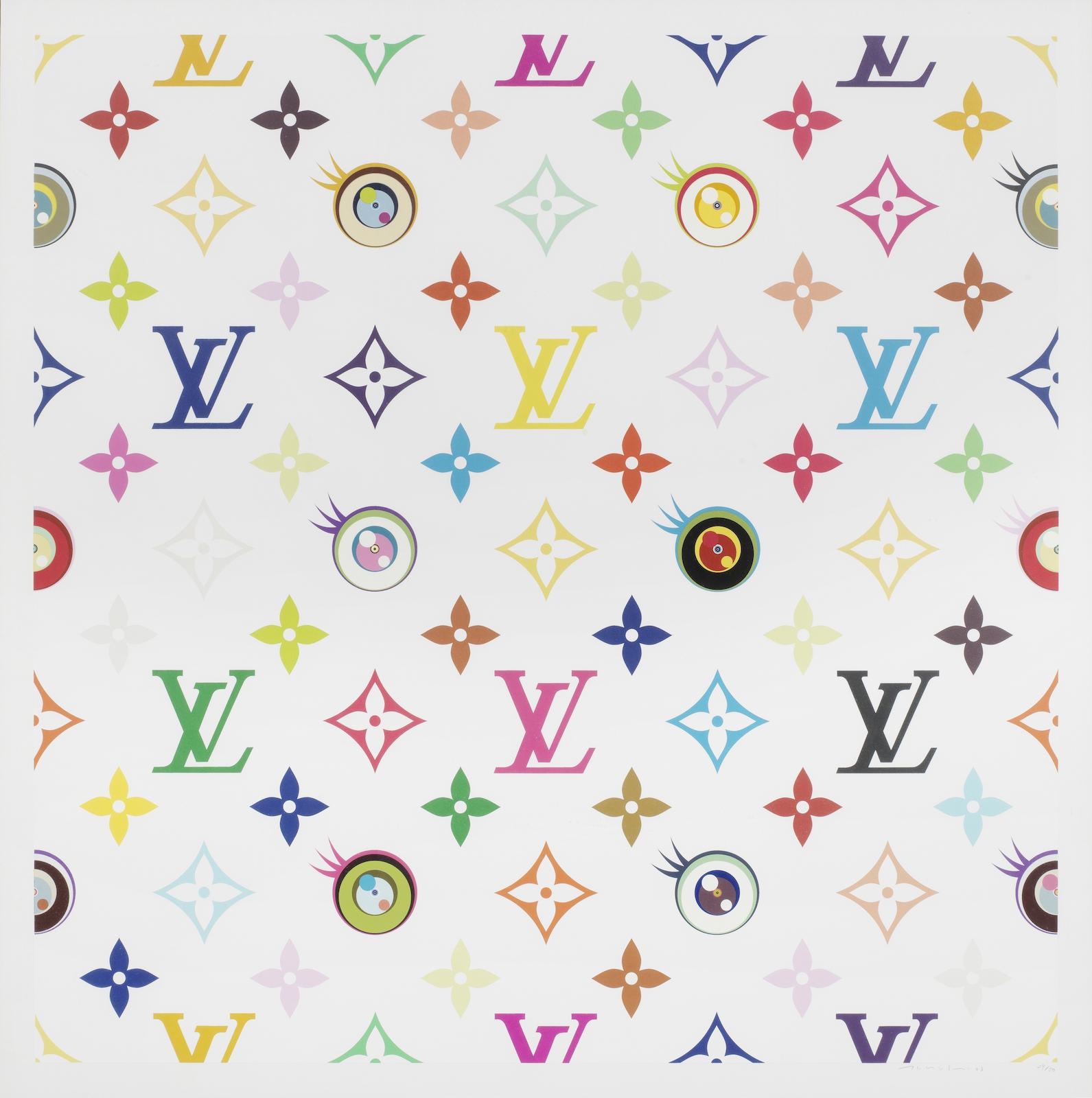 Louis Vuitton Takashi Murakami Black Monogram Multicolore Eye Love You Gold  Hardware, 2003 Available For Immediate Sale At Sotheby's