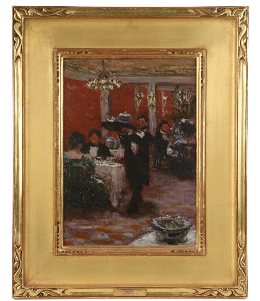 Artwork by Arthur Edward Pope, The Waiter, Made of oil on canvas board