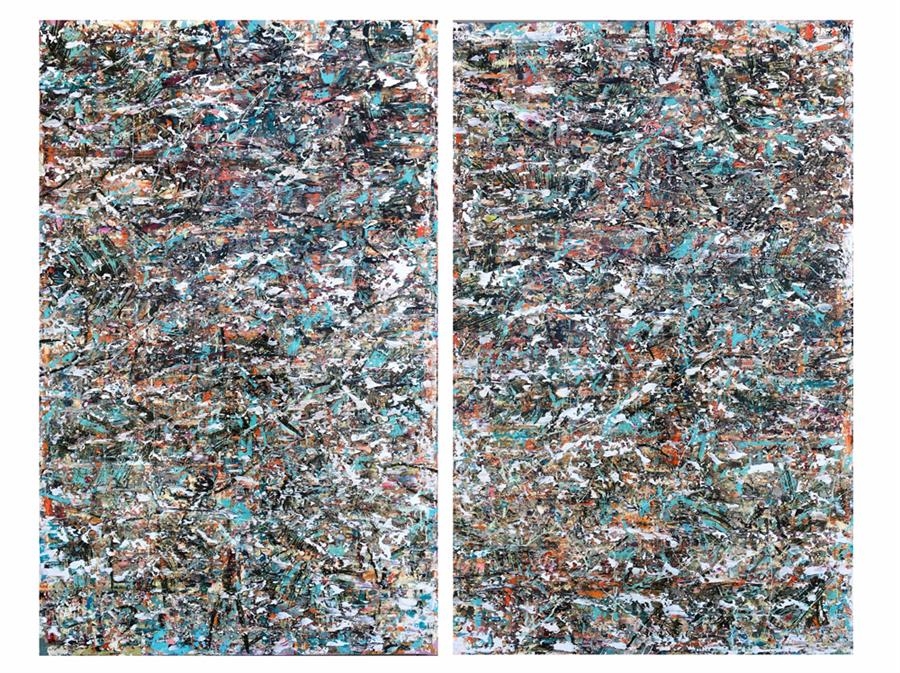 Artwork by Bradford Stearman, 2 works, Enigmatic Timberland | Yielding Celestial Breeze, Made of oil on canvas, diptych