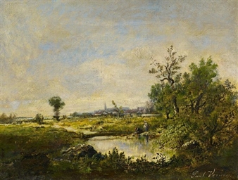 Laundrywomen by the Village Stream - Paul Vernon