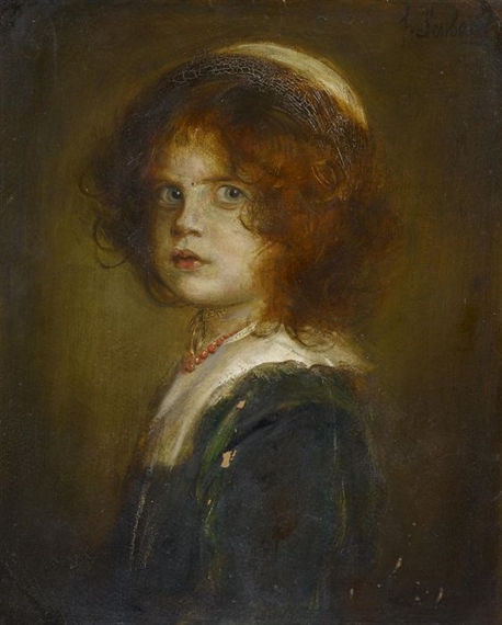 Franz Seraph von Lenbach | Portrait of His Daughter Gabriele as a Girl ...