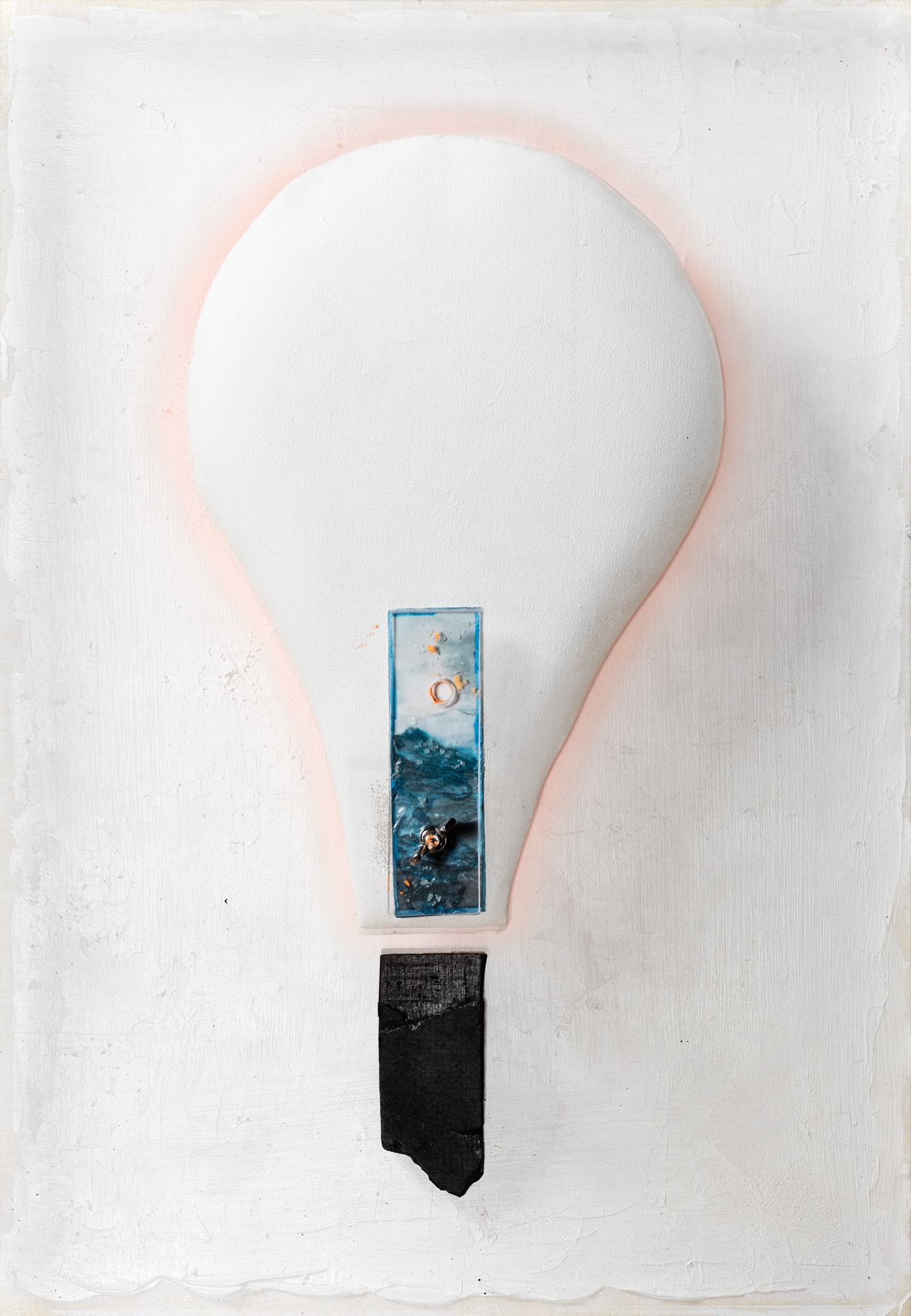 Artwork by Pietro de Pace, Lampadina, Made of Mixed media and fluorescent enamel on board