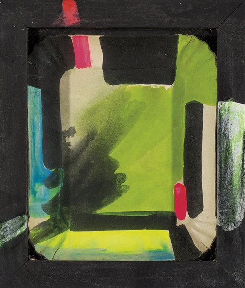 Composizione con Vassoio di Cartone Dipinto by Maria Lai, 1987