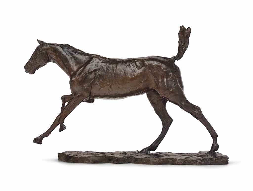 Artwork by Edgar Degas, Cheval au galop sur le pied droit, Made of bronze with brown patina