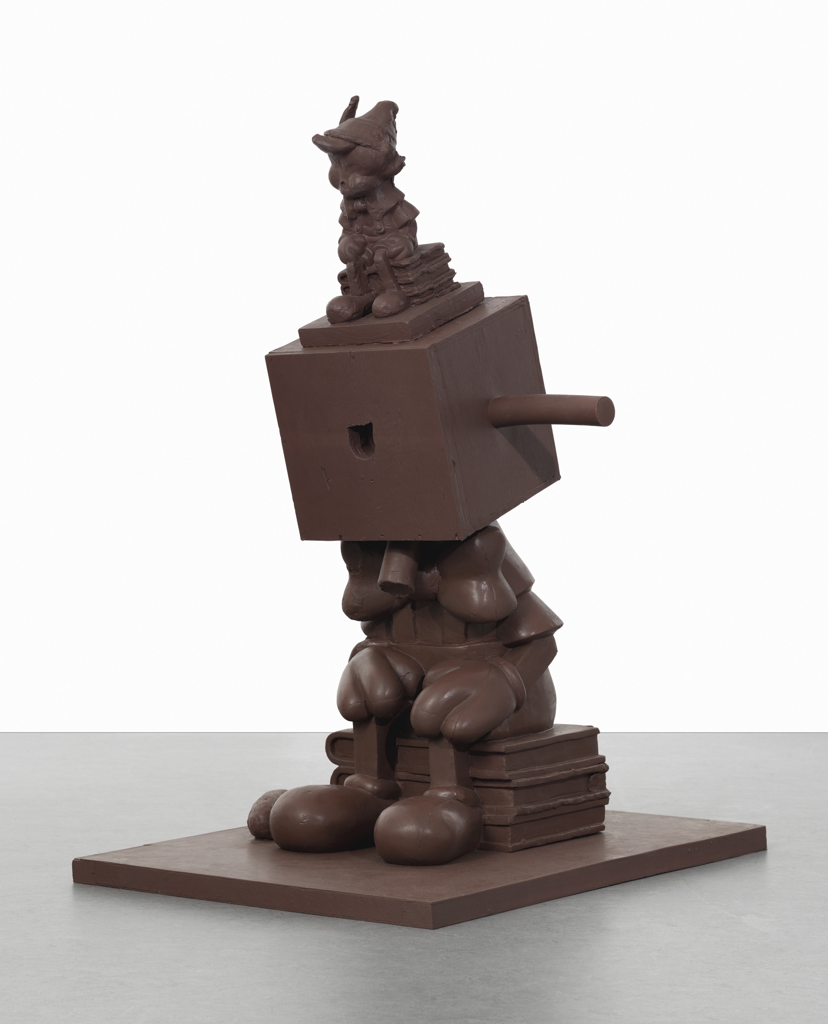 Artwork by Paul McCarthy, CHOCOLATE SILICONE BLOCKHEAD, Made of cast silicone