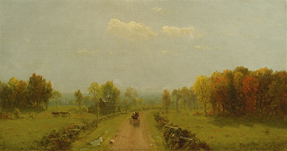 CARRIAGE ON A COUNTRY ROAD