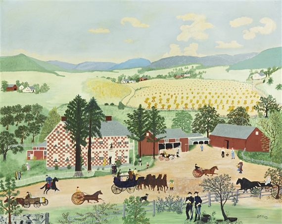 CHECKERED HOUSE by Grandma Moses, 1943