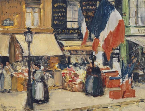 Bastille Day, Boulevard Rochechouart, Paris by Childe Hassam, 1889