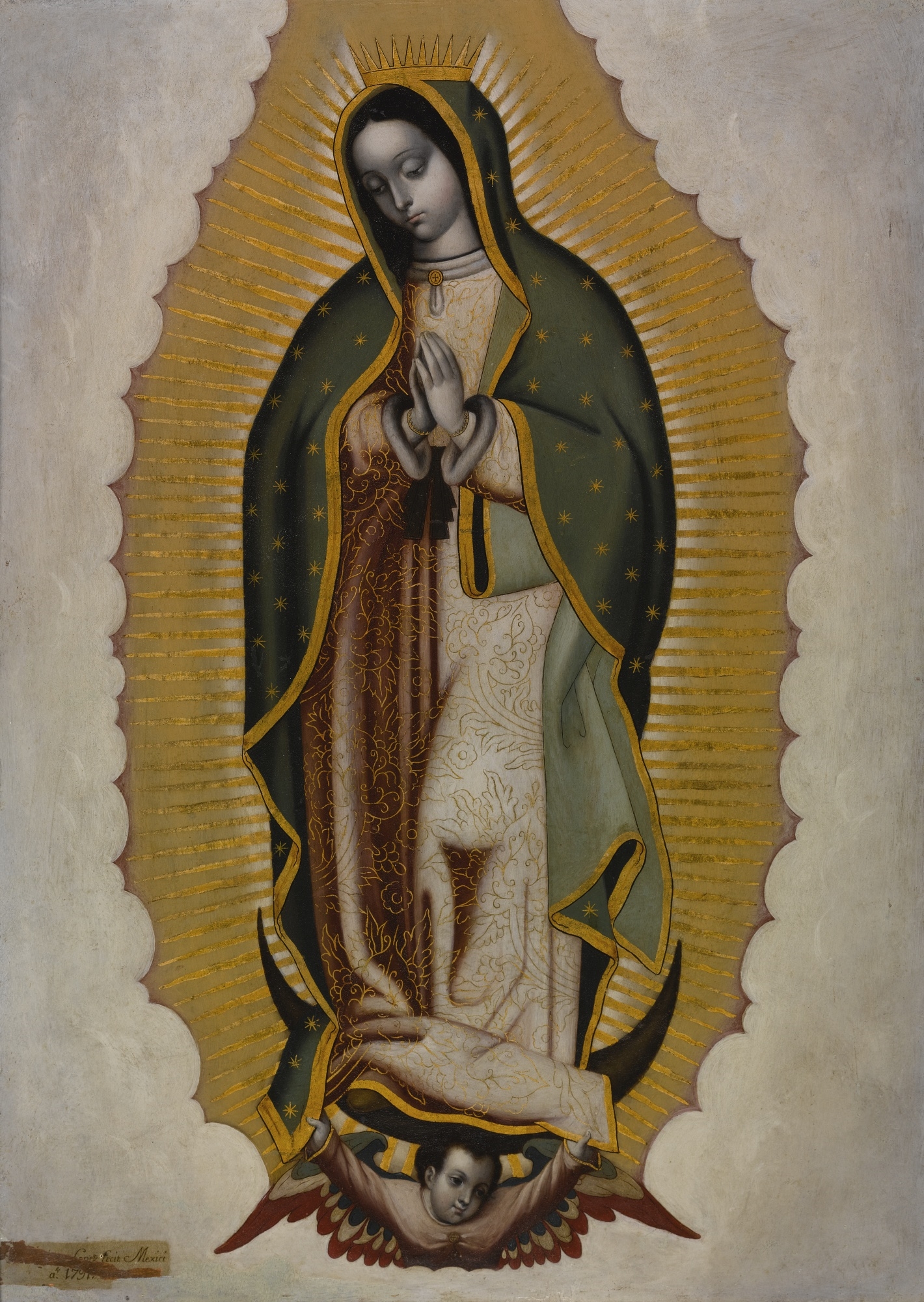 Artwork by Andrés López, VIRGEN DE GUADALUPE, Made of oil on copper