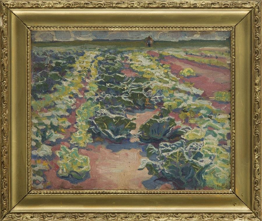 Artwork by Gustaw Pilatti, Podhale Landscape, Made of oil on plywood