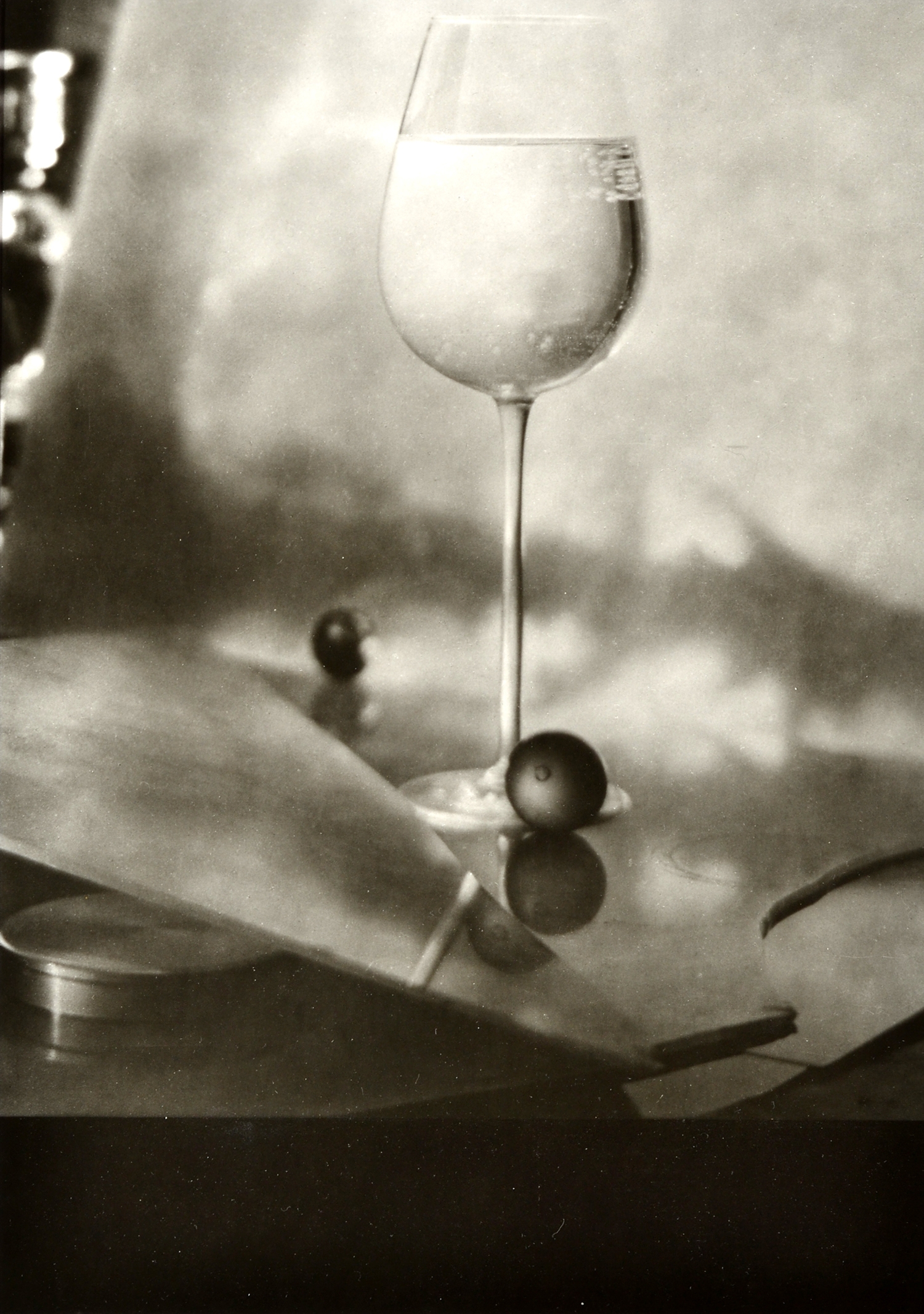 Wine Glass and Olive by Josef Sudek, 1968-1972