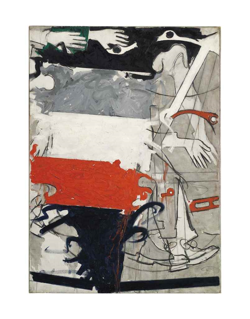 Artwork by Mario Schifano, No. 2 Dagli Archivi del Futurismo, Made of Enamel and graphite on canvas