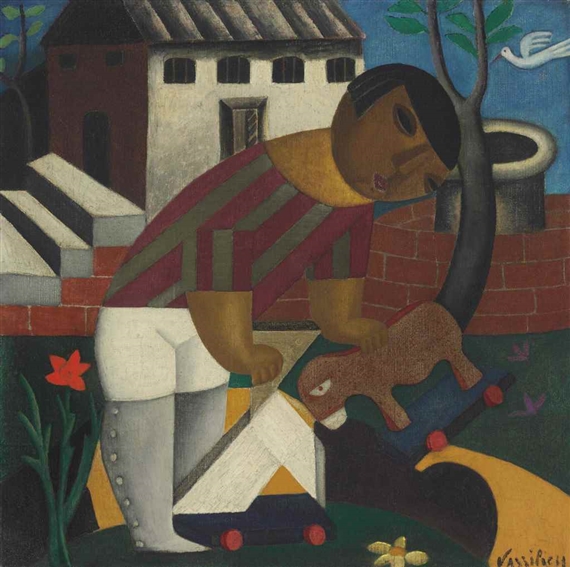 Child with toy by Marie Vassilieff, circa 1920