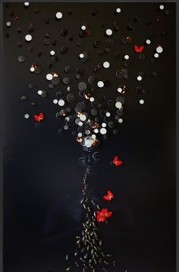 Artwork by Satoshi Saïkusa, Corps éthérique I, Made of Pigment print, butterflies and insects in entomological box