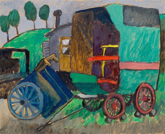 Zigeunerwagen II by Gabriele Münter, 1930