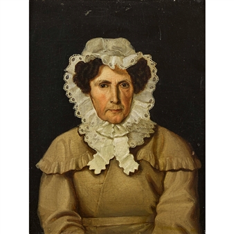 Porträt einer älteren Dame mit Spitzenhaube - Johann Manschgo