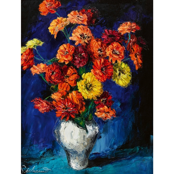 Dahlien in weisser Vase by Paul Sechaud