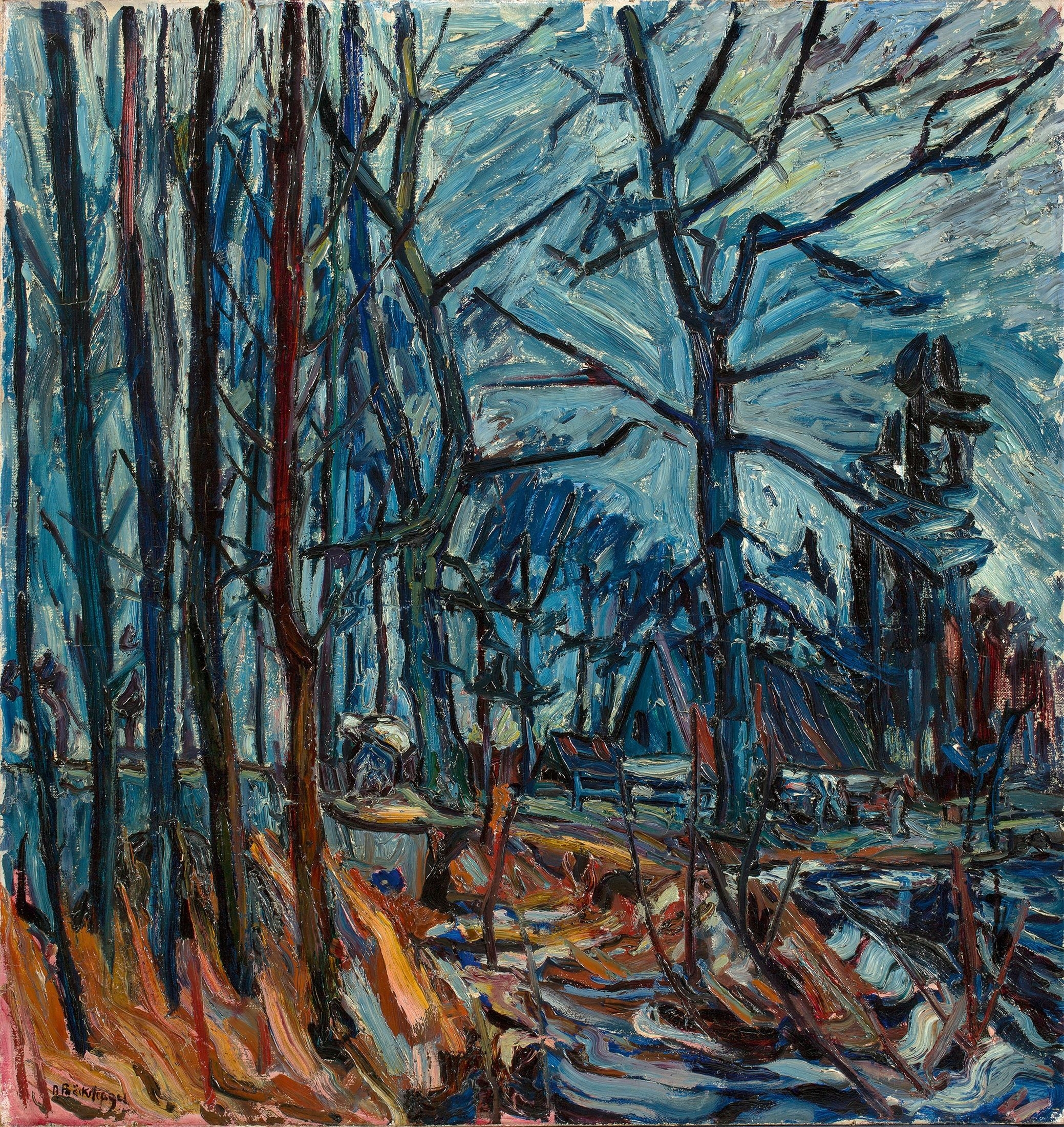 Artwork by Peter August Böckstiegel, Landschaft II, Made of Oil on canvas