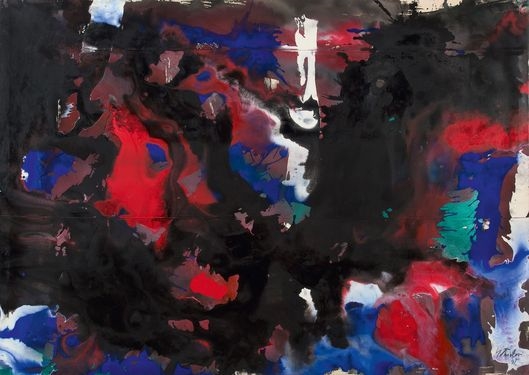 Mit grünem Italiener by Fred Thieler, 1991