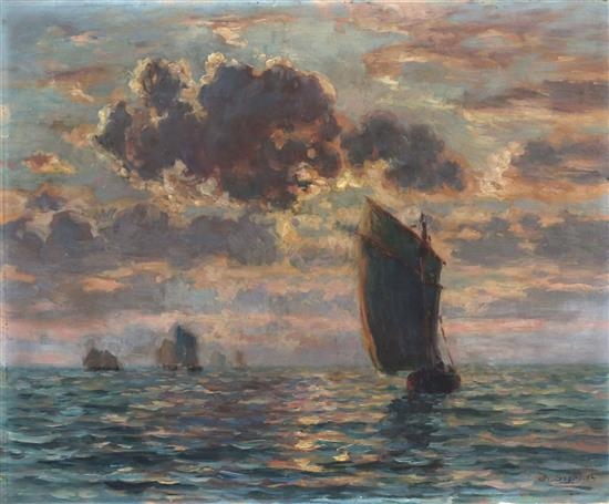 Sailing boats by Charles Louis Signoret