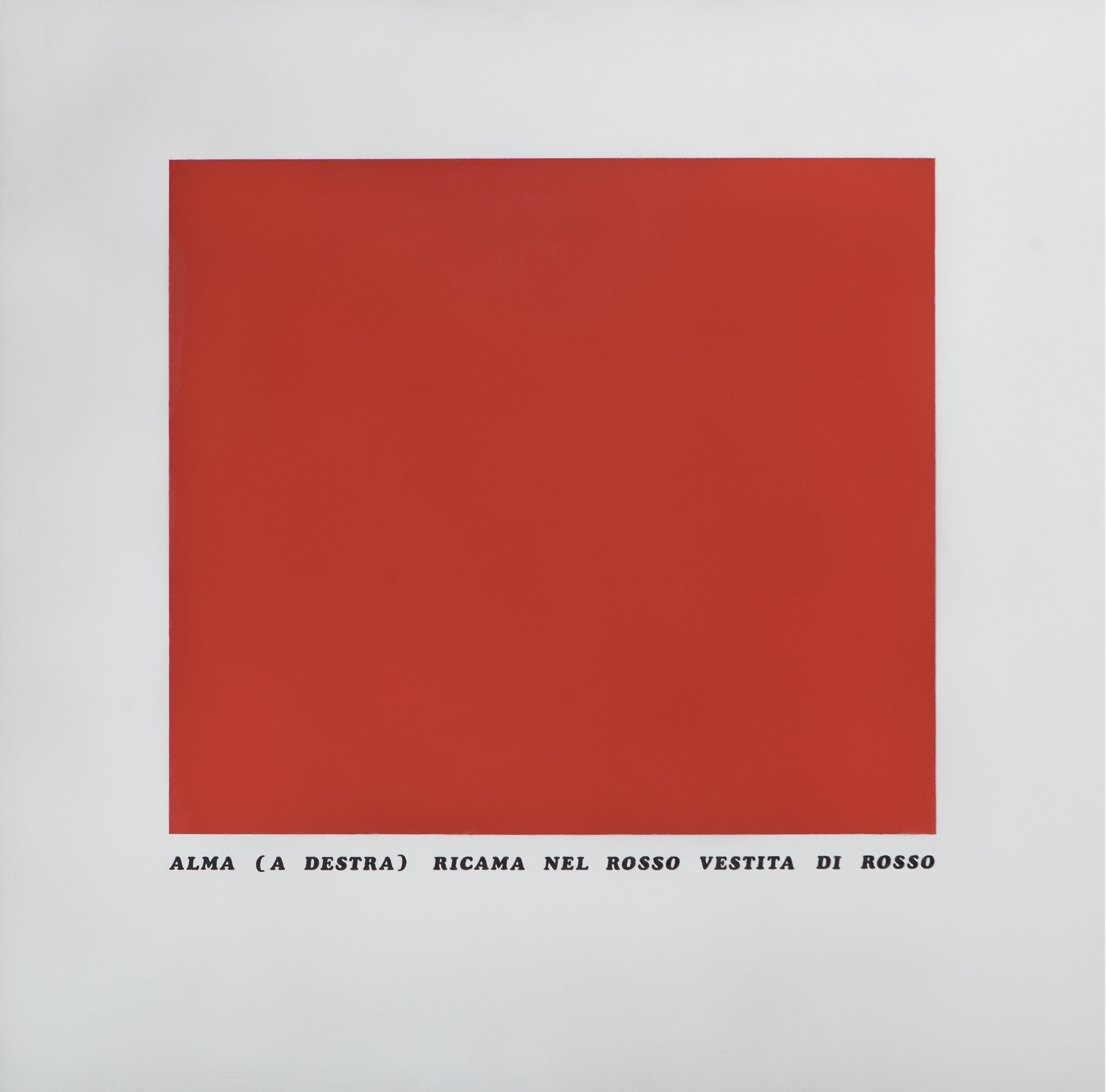 Artwork by Emilio Isgrò, IL RICAMO DI ALMA, Made of acrilyc on canvas