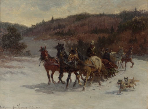 The return form the boar-hunt by Fritz van der Venne