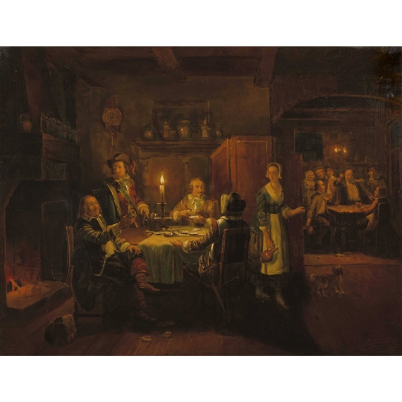 Nächtliche Wirtshausszene by Pieter Geerard Sjamaar