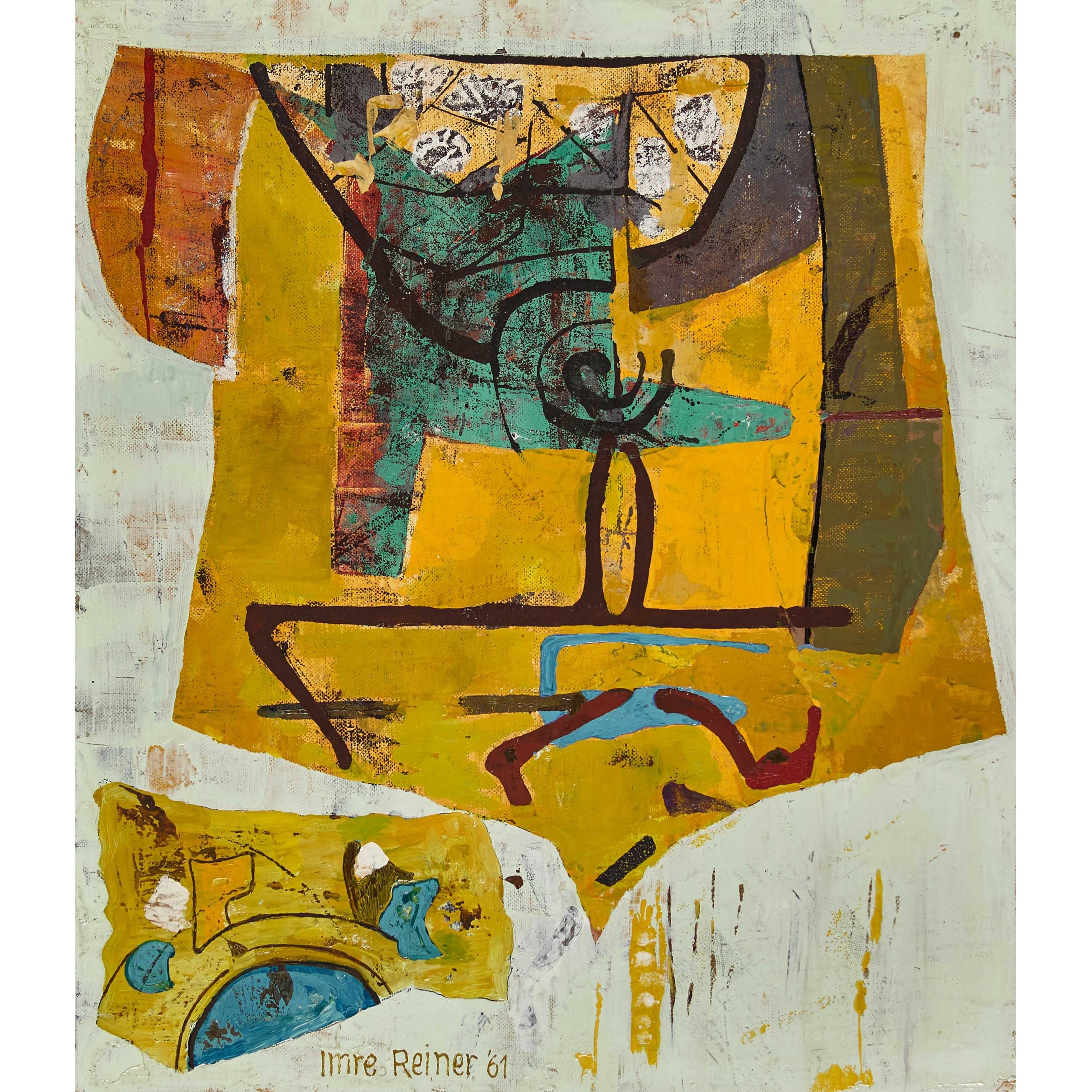 Artwork by Imre Reiner, Abstrakte Komposition, Made of oil on canvas