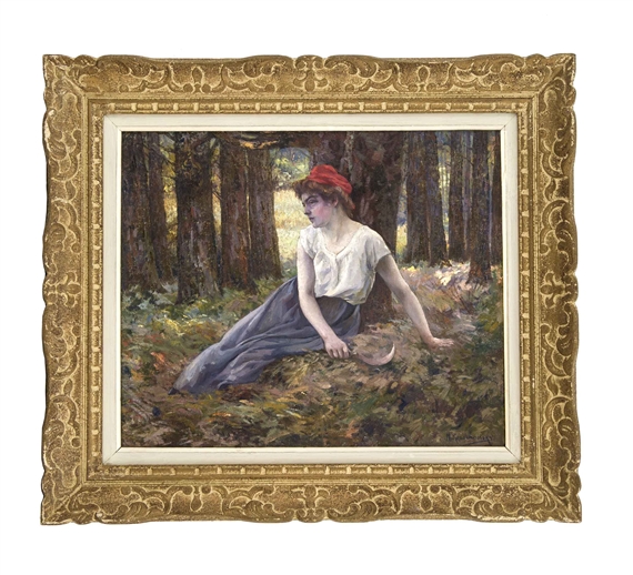 Mädchen mit rotem Tuch im Haar by Michel Korochansky