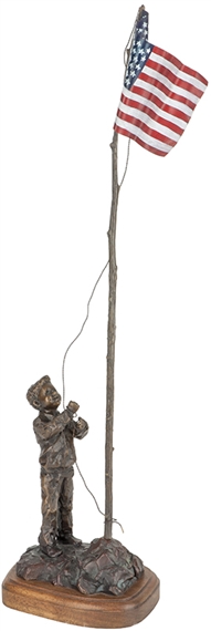 Boy Raising Flag