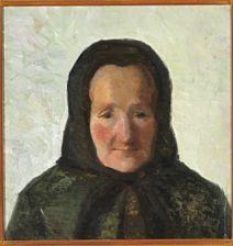 A woman with headscarf by Marie Krøyer