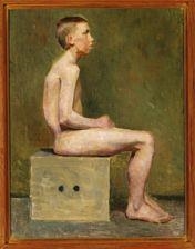 Boy on a stool by Marie Krøyer