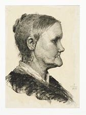Portrait of Mrs Møller in profile