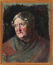 Artwork by Marie Krøyer, Portrait of Mutti Knudsen, Made of Oil on canvas
