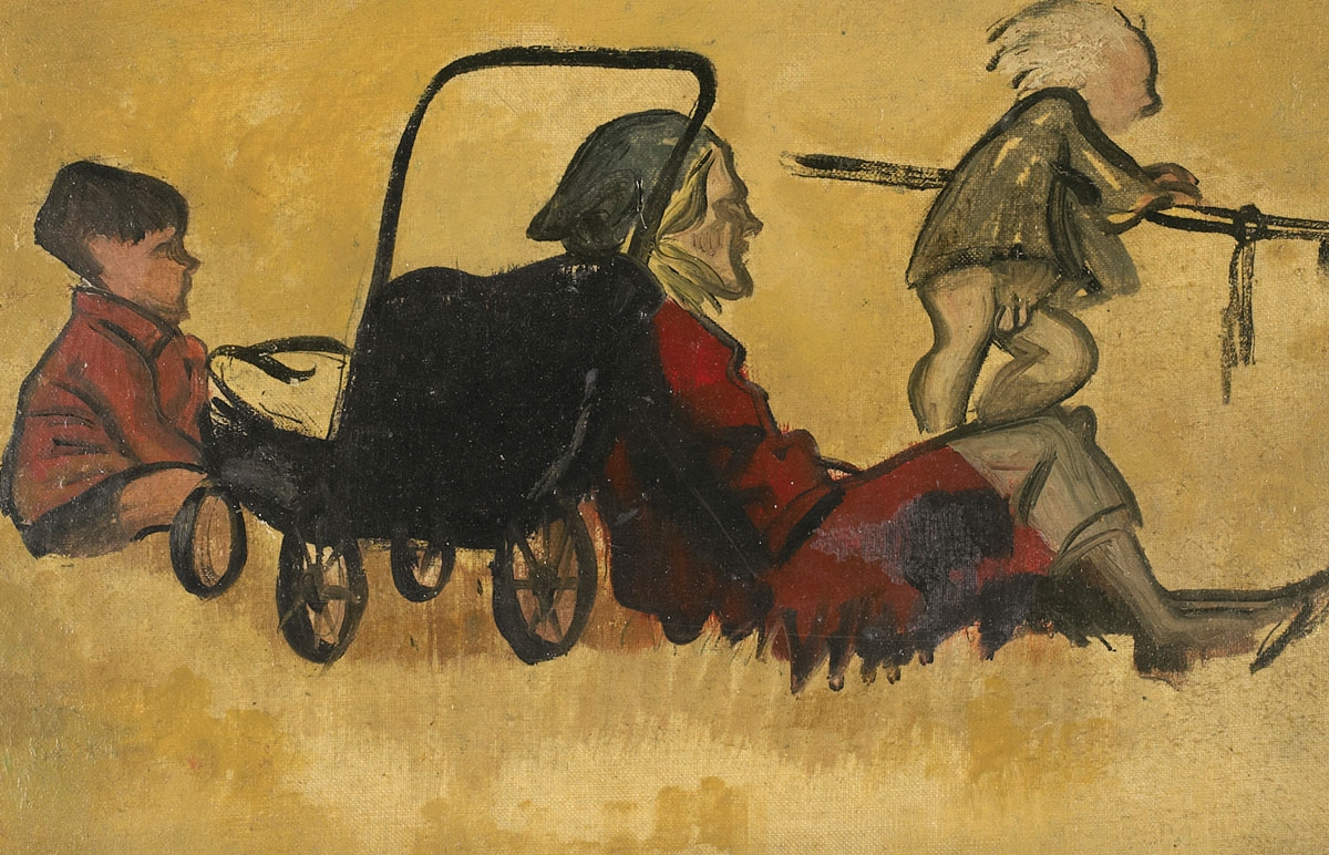 Artwork by William Dobell, At the Playground, Made of oil on canvas on board